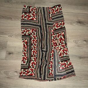 Topshop Floral Geometric Midi Skirt Size 8 – Slit Detail, Chic Print